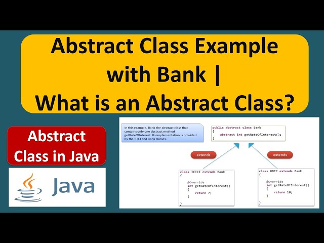 Abstract Class Example with Bank | What is an Abstract Class? | Java Tutorial