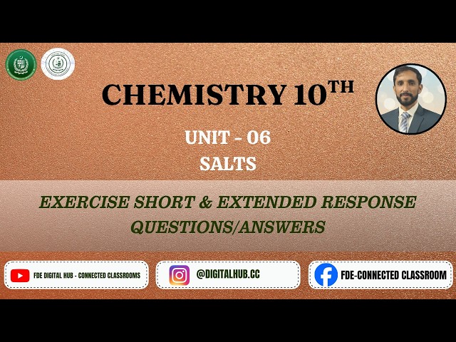 Exercise Short & Extended Response Questions/Answers | Unit 6 | Chemistry | Grade 10 | FBISE | FDE