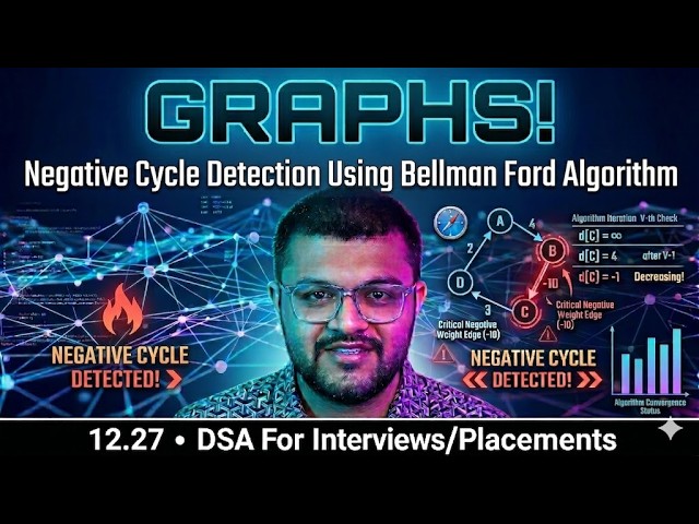 12.27 Why (V-1) Iterations Are Required In Bellman Ford Algorithm & How To Detect Negative Cycles ?