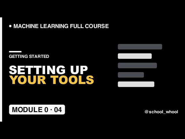 M0L4: Set Up ML tools - Python, Jupyter, pandas, and scikit-learn | ML From First Principles | AI