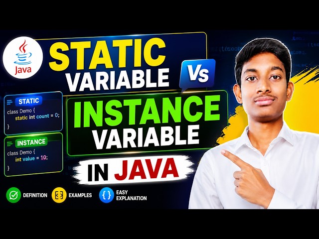 Static Variable and Instance Variable in Java | Difference with Examples | Java Full Course