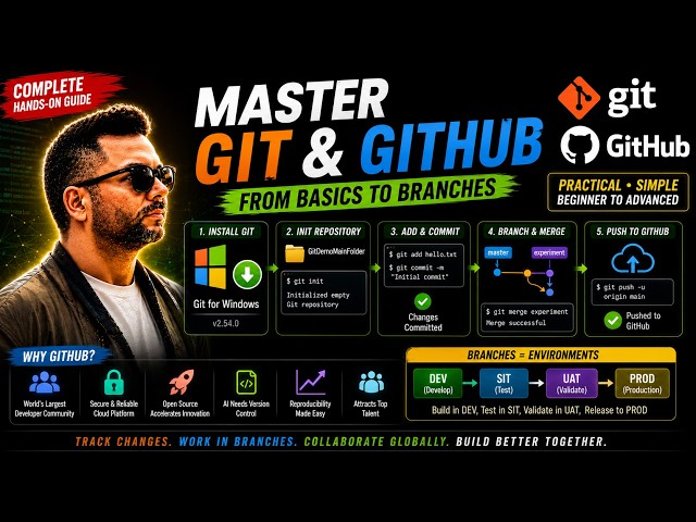 Master Git Fast: Branches, Commits, Merges & GitHub Overview