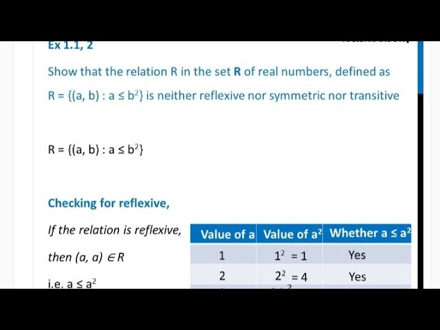 Chapter1 l Exercise 1.1l | Relation & Function | Class 12 Math Chapter1 | question no.2