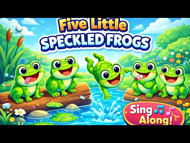 Five Little Speckled Frogs| Fun Kids Song |NurseryRhymes#fivelittlespeckledfrogs#KidsSongs