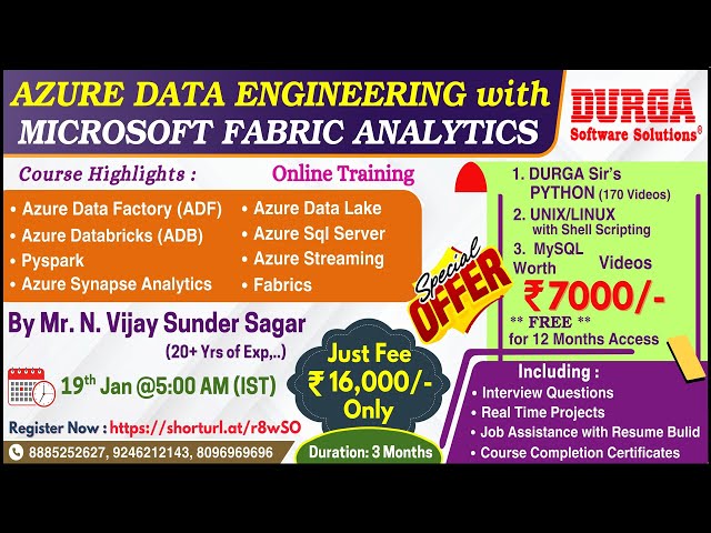 AZURE DATA ENGINEERING with MICROSOFT FABRIC ANALYTICS Online Training @ DURGASOFT