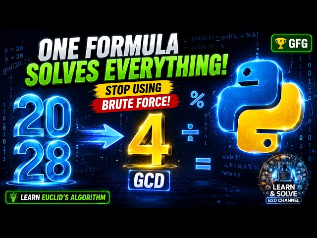 Master the Euclidean Algorithm | GCD of Two Numbers | Python Tutorial | DSA in Tamil | GFG