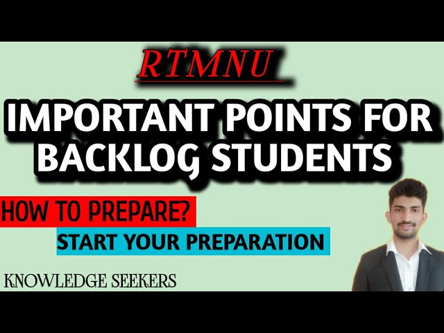 Important Points For Backlog Students | Rtmnu Backlog Exam Updates RTMNU |