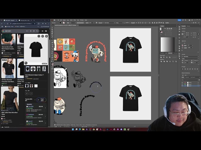 Co-working with Ian! - Making a retro mascot t-shirt
