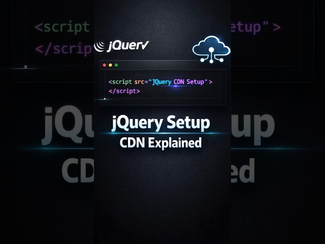jQuery Setup & CDN Explained | Add jQuery in 1 Minutes #coding #shorts