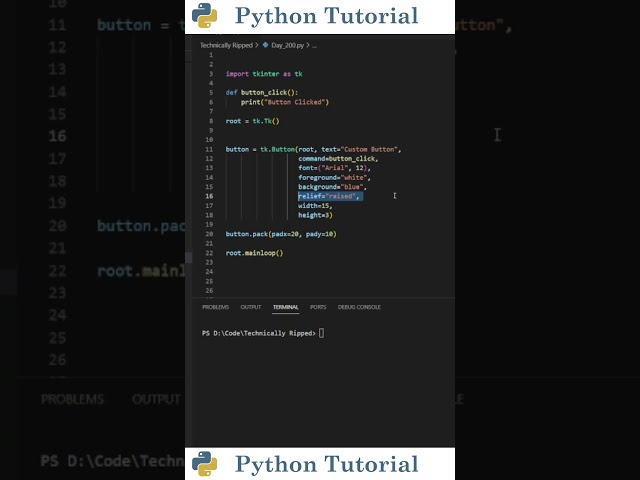 Customizing Tkinter Buttons | Python Tutorial