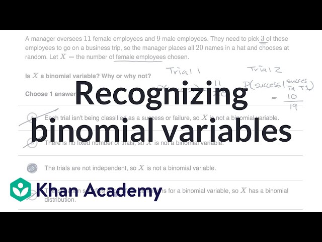 Recognizing binomial variables | Random variables | AP Statistics | Khan Academy