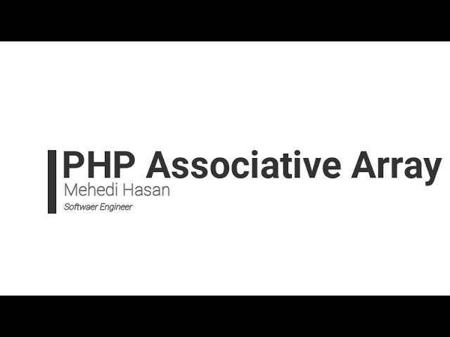 PHP Associative Array