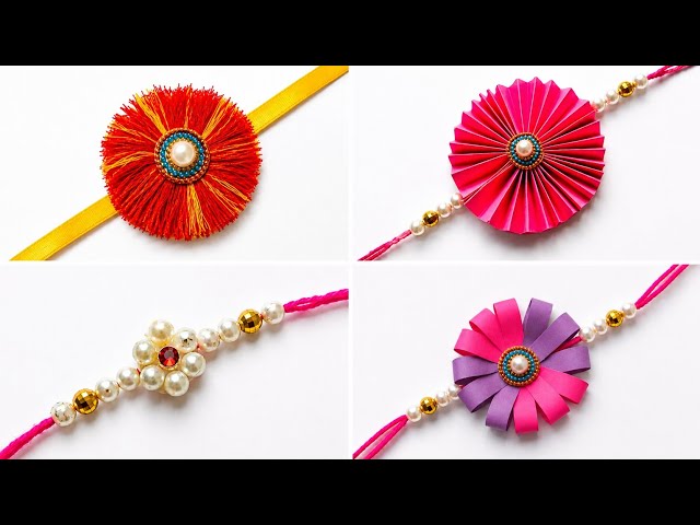 4 Easy & Beautiful Rakhi Making Idea • how to make rakhi • rakhi competition idea • rakhi for school