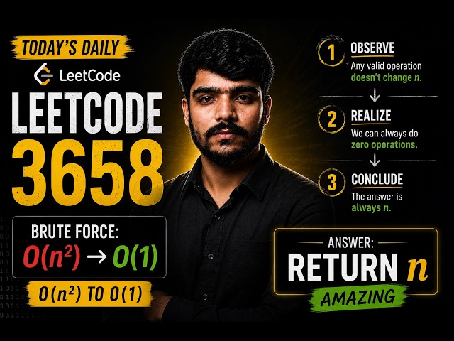 LeetCode Daily - 3658 GCD of Odd Even Sums | The Answer is Just "return n" (Math Proof) | Java