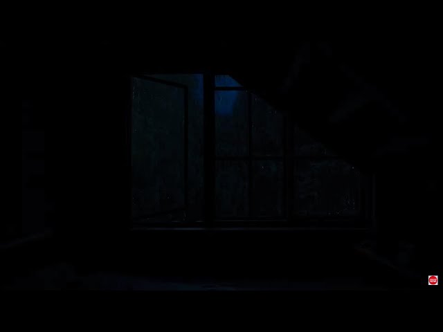 Black Window🪟Heavy Rain & Thunder💦Lay in bed, turn on the video, close your eyes and fall asleep😴