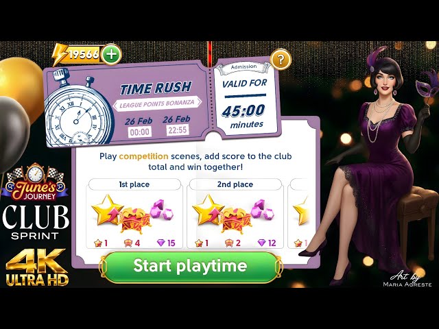 JUNE'S JOURNEY 26 FEB 2026 TIME RUSH ( League Points Bonanza ) COMPETITION [4K UHD 60FPS]