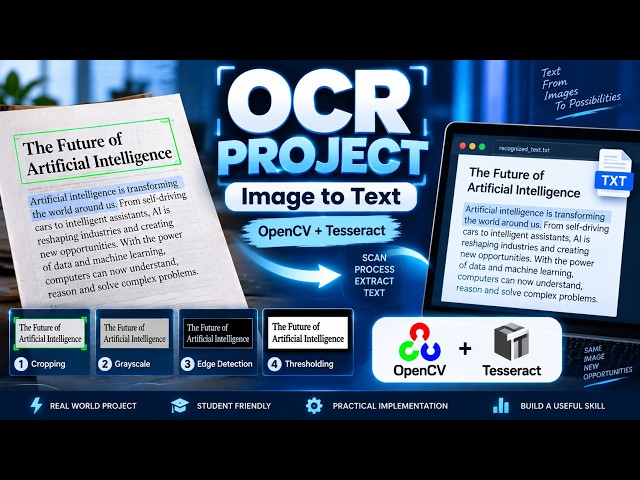 OCR Project Using Python | Image to Text with OpenCV & Tesseract| IITG Project 3