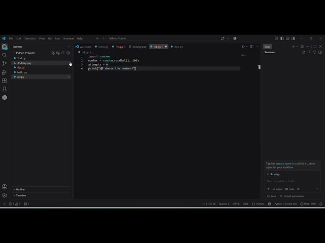 Python Number Guessing Game 🎯 | Beginner Projectpythonpython programmingpython for beginnersnumber