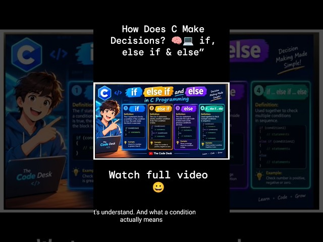 C Can Make Decisions?! 🤯 | if, else if & else #Shorts