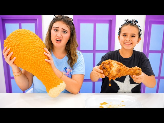 SQUISHY FOOD VS REAL FOOD CHALLENGE! Ruby and Bonnie
