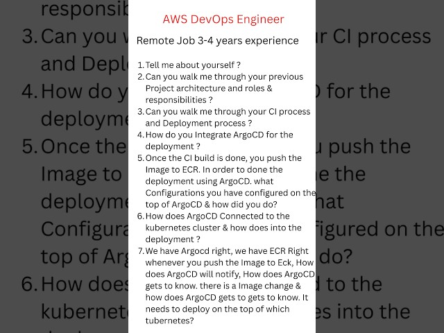 AWS DevOps Engineer Interview questions 2-3 years experience  #devopsinterview