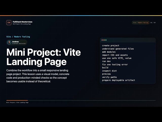 Mini Project: Vite Landing Page Explained | FullStack Masterclass Vite / Modern Tooling Course