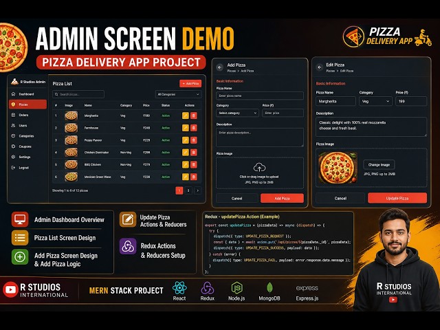 Complete MERN Pizza Delivery App | Admin Panel & Redux CRUD Tutorial
