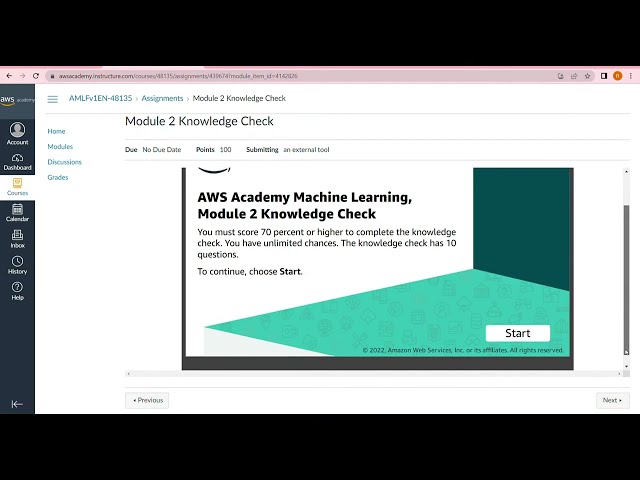 AWS Academy Machine Learning - Module 2 knowledge Check