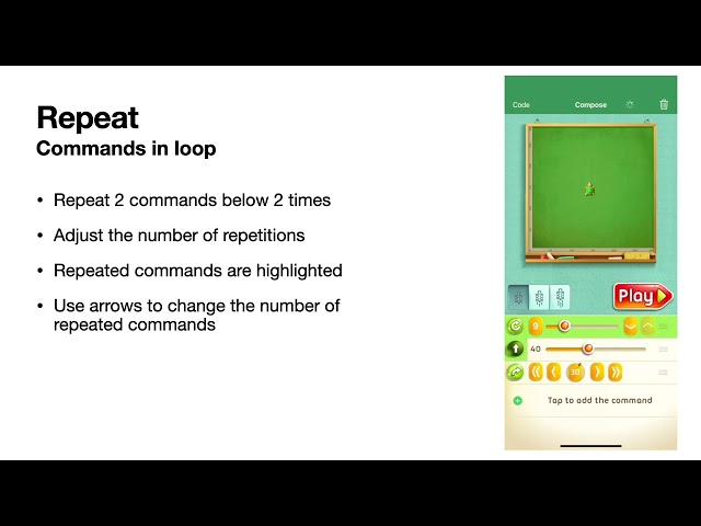 Move the Turtle - Programming for Kids on the iPhone and iPad - Commands description