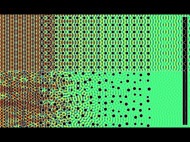 Comparison of regular and random square grid wave protections withNeumann boundary conditions