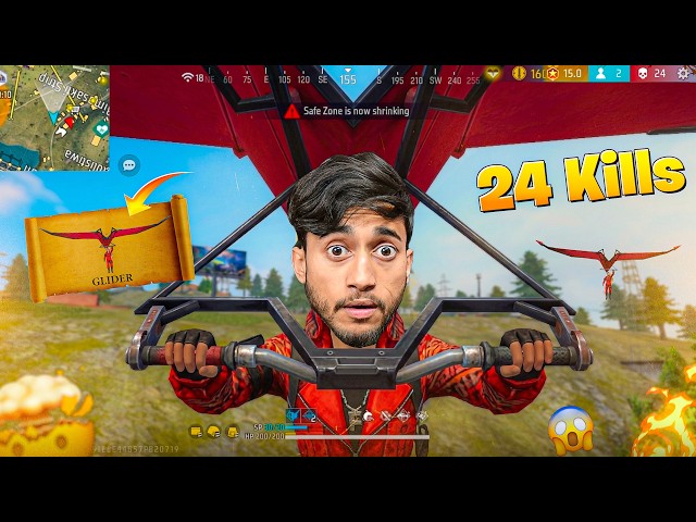 Old Glider Is Back 😱 24 Kills Solo vs Squad | Free Fire - Free Fire Max