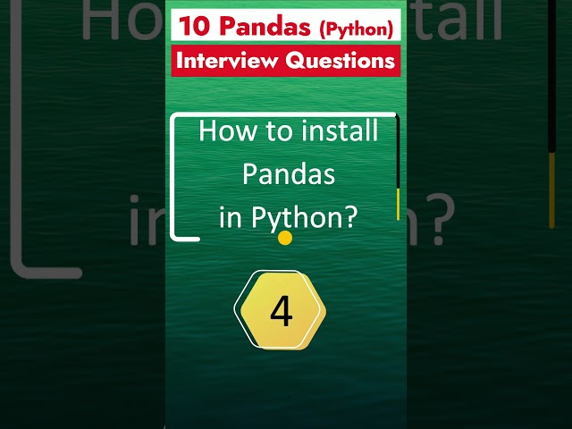 Part 1 - Pandas Interview Questions | Python Library for Data Science