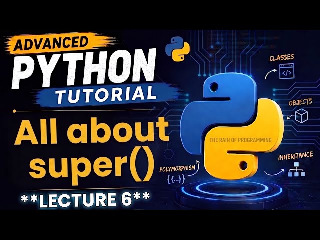 Advanced Python |super() Keyword Explained: Call Parent Constructor & methods| Lecture 6 |OOPS |2026