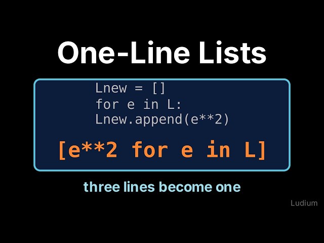 Introduction to CS | 12.1: List Comprehensions: Your Build-a-List Loop in One Line