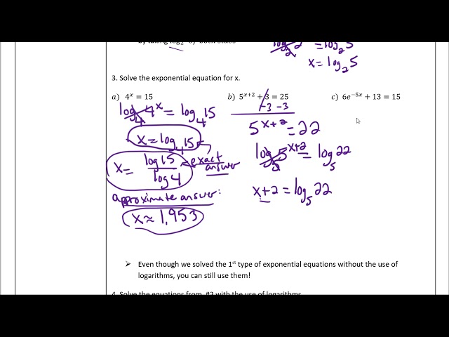 Logarithms & Solving Exponential Equations