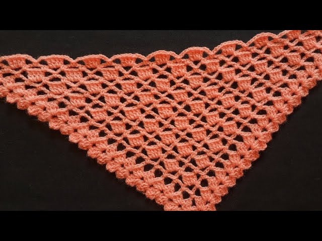 Easy Crochet Shawl Stitch/Crochet Shawl Pattern/Crochet Triangle Shawl Tutorial