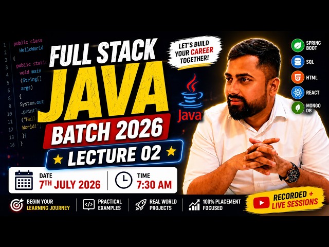 Full Stack Java — Class 2: Programming Fundamentals | IT Shaala Batch 2026