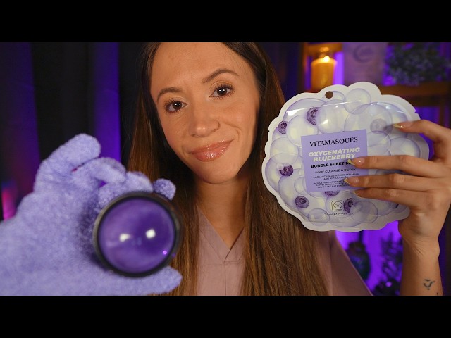 ASMR Blueberry Spa 🫐 Facial + Massage For Deep Sleep