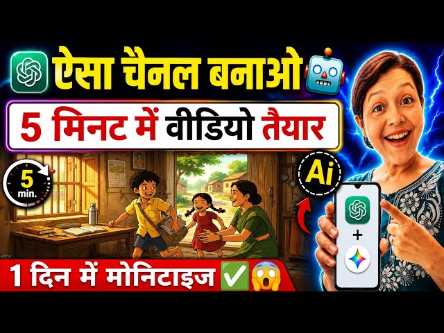 🤩एक दिन में मोनेटाइज ✅  How to Create Ghibli-Style AI Videos🔥| Gemini AI Full Tutorial (FREE 2026) |