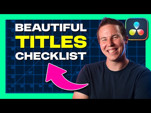 How to Make Titles that ALWAYS Look Pro - DaVinci Resolve Editing and Motion GFX Tips