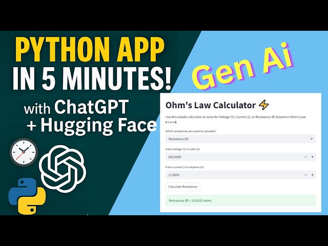Make Python app in 5 minutes using CHAT GPT and Hugging Face | App Development | Gen AI #genai