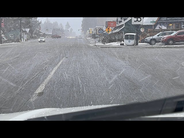 Sleeting heavy in Big Bear, CA. First part of video nice. Second part, NASTY. 1/22/2021. Stay safe.