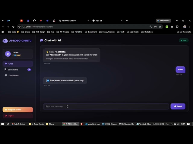 Ai-Robo-Chintu 🤖 - Personal AI Memory Assistant