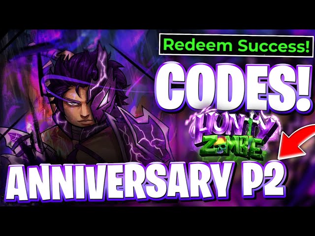 🥳*ANNIVERSARY PT2* ROBLOX HUNTY ZOMBIE CODES! ALL ANNIVERSARY PART 2 UPDATE CODES FOR HUNTY ZOMBIE