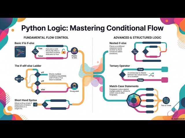 Python Part 5 Conditional Statements | if, if-else, elif, Nested if & Match-Case | Python Tutorial