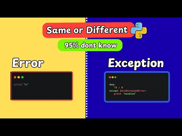 error vs exception || detailed explanation
