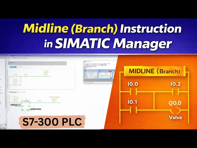 SIMATIC Manager-এ Midline (Branch) Instruction কীভাবে ব্যবহার করবেন?