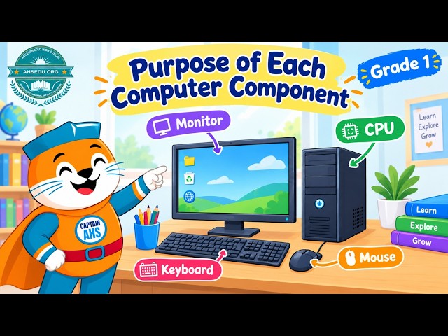 Learn Purpose of Each Computer Component for Kids || Part 1 || Grade 1 Computer Science || Urdu