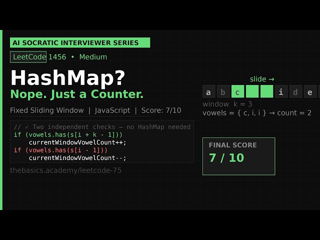 The Wrong Data Structure Cost Me 20 Minutes | LeetCode 1456