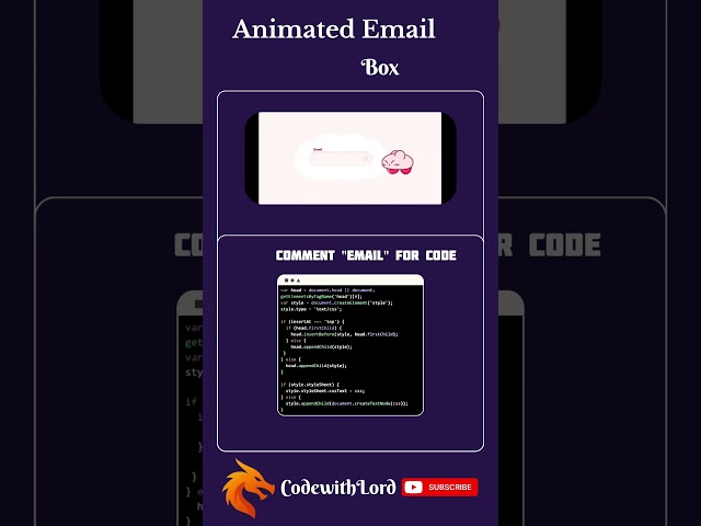Animated Email Box Using HTML & CSS 💌🔥 | Web Design #shorts